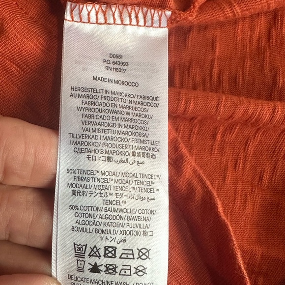 Boden Rust Midi Dress Tie Waist Tencel  Cottagecore Chic Sz 10 Large
A213 - Picture 6 of 7